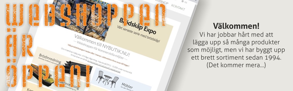 Banner Webshoppen är öppen